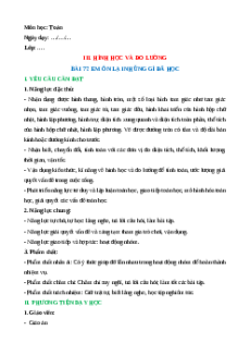 Giáo án Bài 77: Em ôn lại những gì đã học Toán lớp 5 Cánh diều