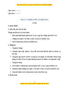 Giáo án Bài 21 Lịch sử 6 Chân trời sáng tạo (2024): Vương quốc cổ Phù Nam