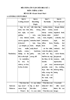 Đề cương ôn tập Cuối kì 2 Tiếng Anh lớp 4 ilearn Smart start