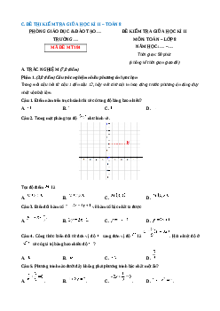 Đề thi giữa kì 2 Toán 8 Chân trời sáng Cấu trúc mới - Đề 4