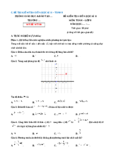 Đề thi giữa kì 2 Toán 8 Chân trời sáng Cấu trúc mới - Đề 4