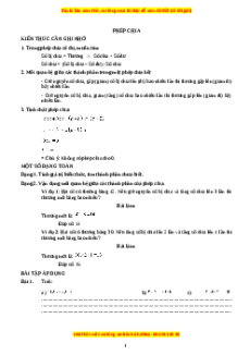 Chuyên đề Phép chia Toán lớp 3 nâng cao Kết nối tri thức