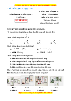 Đề thi cuối kì 2 Toán 6 Chân trời sáng tạo (Đề 5)