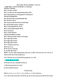 Đề cương ôn tập Cuối kì 1 Vật lí 10 Kết nối tri thức