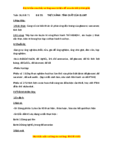 Giáo án Thực hành: Tính chất của gluxit Hóa học 9