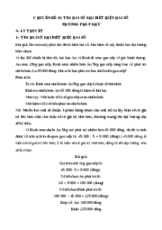 Chuyên đề Tìm hai số khi biết hiệu hai số phương pháp khử lớp 4 (có lời giải)