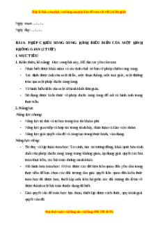 Giáo án Phép chiếu song song. Hình biểu diễn của một hình không gian Toán 11 Cánh diều