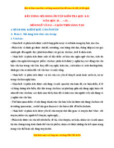 Đề cương ôn tập cuối kì 1 Ngữ văn 11 Chân trời sáng tạo