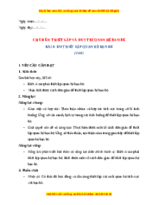 Giáo án Bài 8 Đạo đức lớp 4 Chân trời sáng tạo: Em thiết lập quan hệ bạn bè