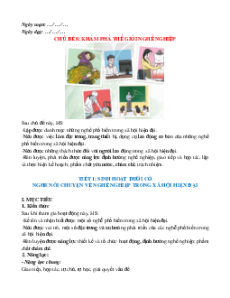 Giáo án Chủ đề 8: Khám phá thế giới nghề nghiệp