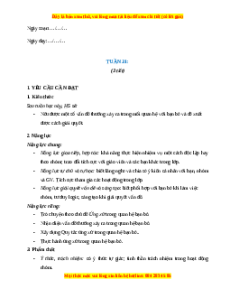 Giáo án Tuần 31 HĐTN lớp 4 Cánh diều