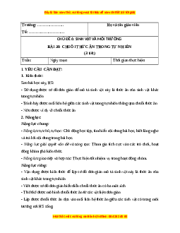 Giáo án Bài 30 Khoa học lớp 4 (Chân trời sáng tạo): Chuỗi thức ăn trong tự nhiên