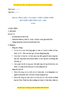 Giáo án Bài 16 Lịch sử 7 Chân trời sáng tạo: Công cuộc xây dựng đất nước thời Trần (phiên bản 2)