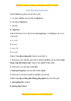 Bộ trắc nghiệm Vật lí 10 Chân trời sáng tạo (có đáp án)