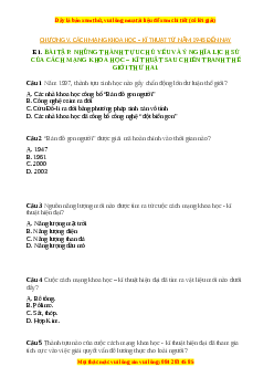 Trắc nghiệm Bài 12 Lịch sử 9: Những thành tựu chủ yếu và ý nghĩa lịch sử của cách mạng khoa học - kĩ thuật