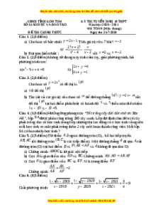 Đề thi vào 10 môn Toán tỉnh Kon Tum (Hệ không chuyên) năm 2021