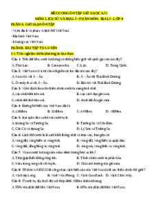 Đề cương ôn tập Giữa kì 1 Địa lí 8 Chân trời sáng tạo