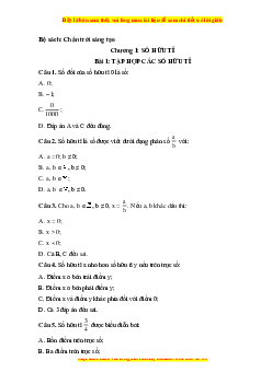 Bộ trắc nghiệm Toán 7 Chân trời sáng tạo (cả năm) có đáp án