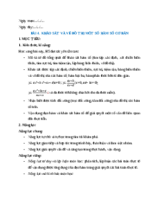 Giáo án Khảo sát và vẽ đồ thị một số hàm số cơ bản Toán 12 Chân trời sáng tạo