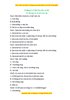 Trắc nghiệm Cơ thể sinh vật KHTN 6 Kết nối tri thức