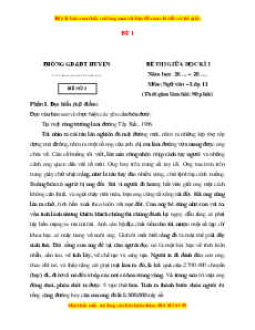 Đề thi giữa kì 1 Ngữ văn 11 Chân trời sáng tạo (đề 1)