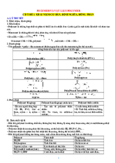 Chuyên đề dạy thêm Chương 4: Polimer Hóa học 12 (sách mới)