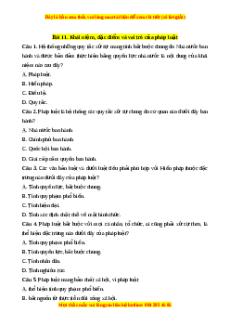 Trắc nghiệm Bài 11 KTPL 10 Kết nối tri thức: Khái niệm, đặc điểm và vai trò của pháp luật