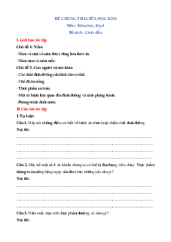 Đề cương ôn tập giữa kì 2 Khoa học lớp 4 Cánh diều