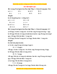 Giải Sgk Toán lớp 3 Bài 7: Ôn tập phép chia (Chân trời sáng tạo)