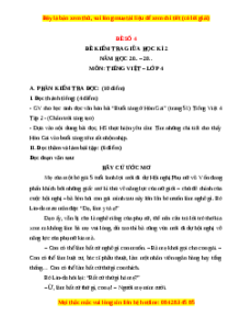 Đề thi giữa kì 2 Tiếng Việt lớp 4 Chân trời sáng tạo (Đề 4)