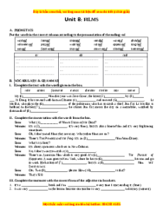 Bài tập Unit 8: Films Tiếng Anh 7 chương trình thí điểm - Lưu Hoằng Trí