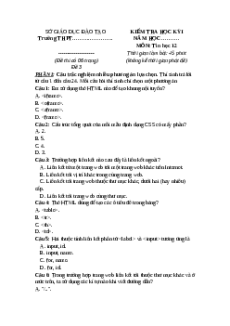 Đề thi Cuối kì 1 Tin học 12 Chân trời sáng tạo (Đề 3)