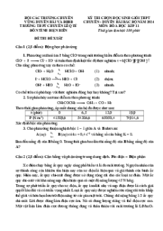 Đề thi HSG Hóa học 11 Trường THPT Chuyên Lê Quý Đôn - Điện Biên