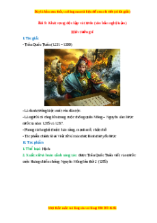 Tác giả - tác phẩm Bài 9: Khát vọng độc lập và tự do Ngữ văn 10 Chân trời sáng tạo