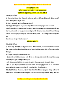Đề thi GDCD 6 cuối kì 2 THCS Chu Văn An - Đề 5 có đáp án