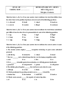 Bộ 5 đề thi giữa kì 2 Tiếng Anh 12 Global success có đáp án