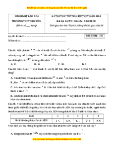 Đề thi thử tốt nghiệp Sinh học trường THPT Chuyên Lào Cai lần 1 năm 2024