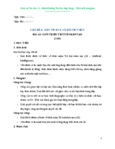 Giáo án Bài A1: Giới thiệu Trí tuệ nhân tạo Tin học 12 Chân trời sáng tạo