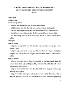Giáo án Bài 6: Trách nhiệm xã hội của doanh nghiệp KTPL 12 Kết nối tri thức
