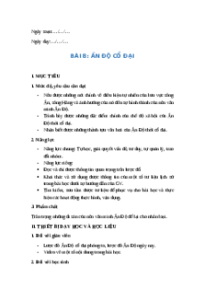 Giáo án Bài 8 Lịch sử 6 Kết nối tri thức (năm 2024): Ấn Độ cổ đại