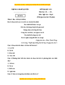 Đề thi cuối kì 1 Ngữ văn 6 Chân trời sáng tạo (đề 6)