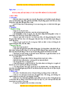 Giáo án Bài 5 Địa lí 10 Chân trời sáng tạo (2024): Hệ quả địa lí các chuyển động của Trái Đất
