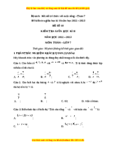 Đề thi giữa học kì 2 Toán 7  Kết nối tri thức có đáp án (Đề 10)