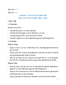 Giáo án Xác suất có điều kiện Toán 12 Chân trời sáng tạo