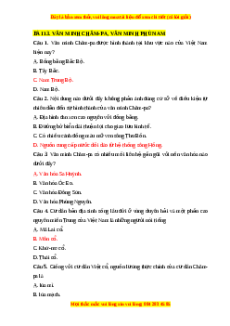 Trắc nghiệm Bài 13 Lịch sử 10 Cánh diều: Văn minh Chăm-pa, Văn minh Phù Nam