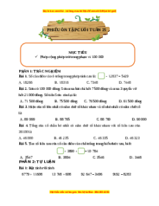 Bài tập cuối tuần Toán lớp 3 Tuần 25 Cánh diều (có lời giải)