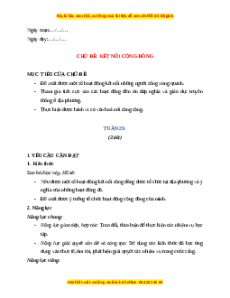 Giáo án Tuần 25 HĐTN lớp 4 Kết nối tri thức