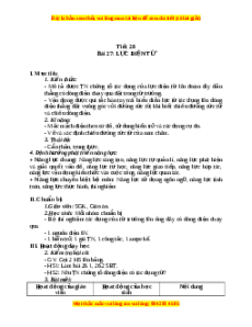 Giáo án Lực điện từ Vật lí 9