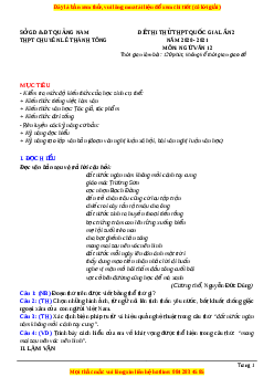 Đề thi thử Ngữ Văn trường Chuyên Lê Thánh Tông lần 1 năm 2021