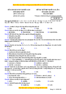 Đề thi thử Hóa học Sở Bắc Kạn lần 1 năm 2023
